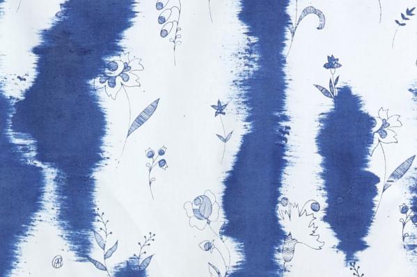 Blåtryck indigo och blåerier